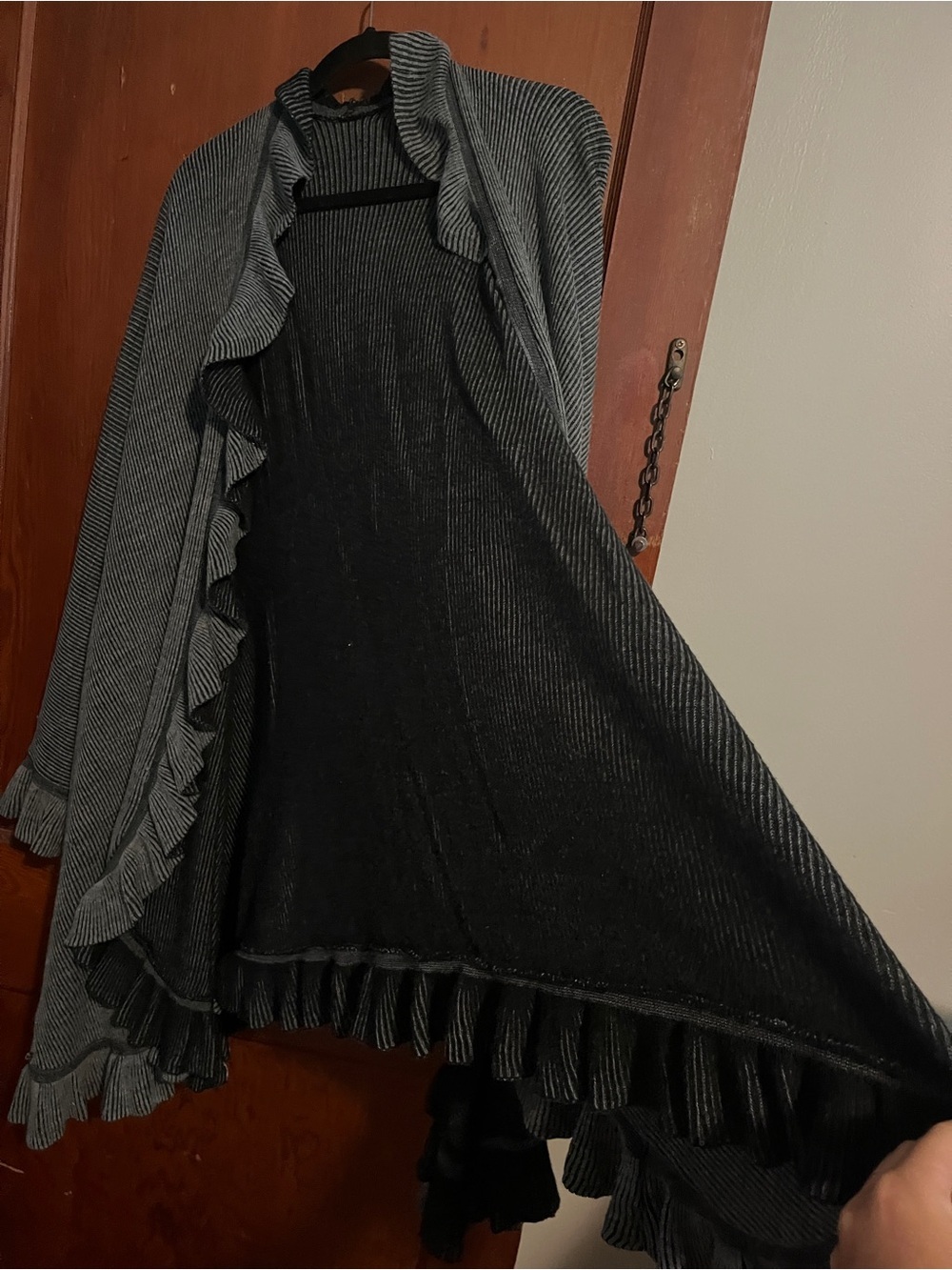Gray Ruffle-Trim Women's Sweater Wrap - Picture 5 of 6